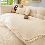 Elegant Sofa Cover with Tassels for Stylish Protection