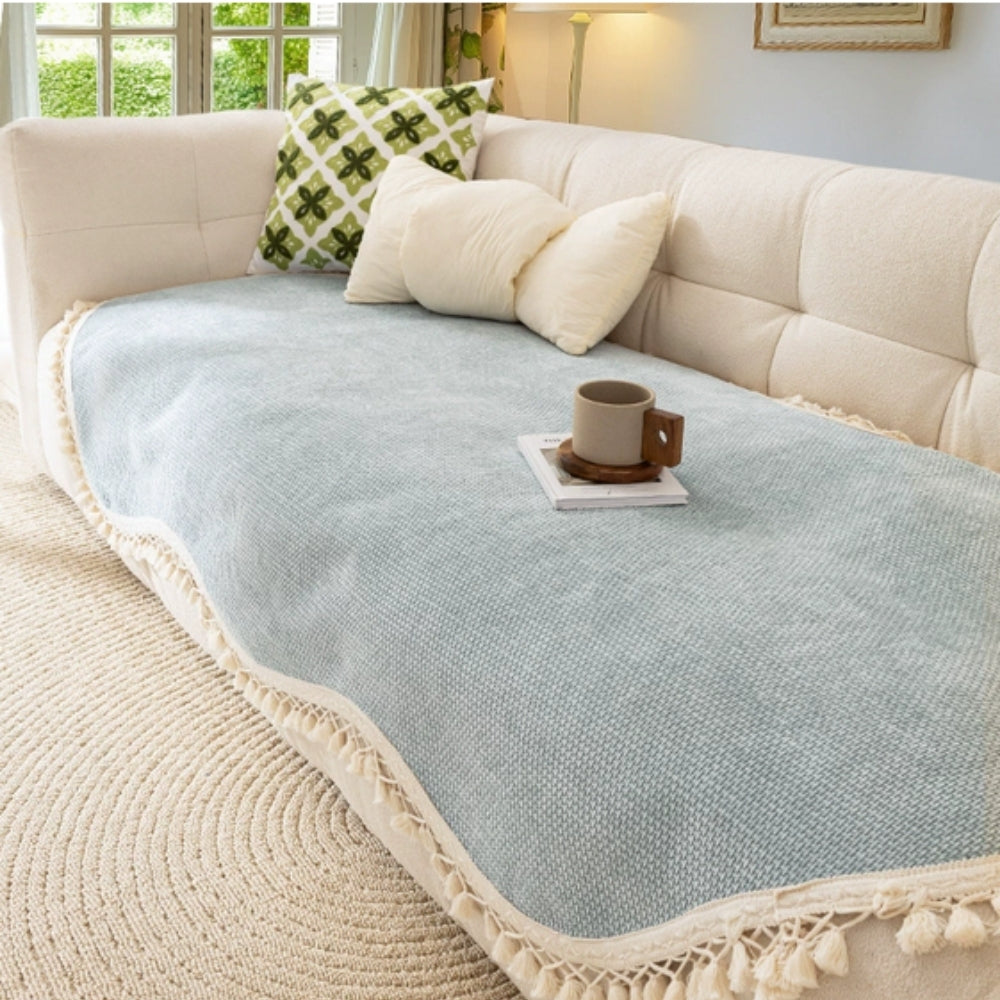 Elegant Sofa Cover with Tassels for Stylish Protection