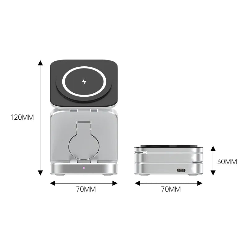 Multifunktionale Ladestation für Smartphone, Smartwatch und Kopfhörer