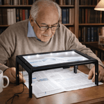 Klappbarer Tisch-Magnifier mit LED-Beleuchtung – Freihändiges Lesen