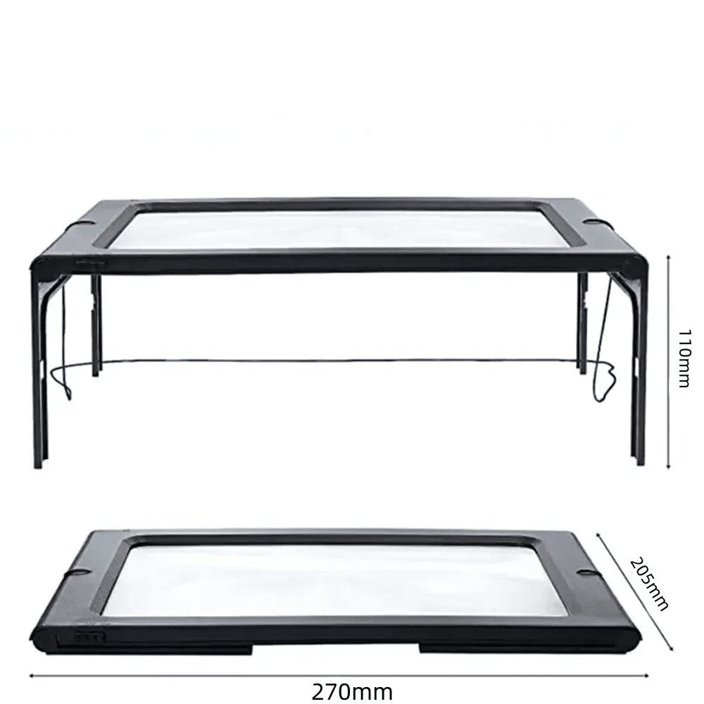 Klappbarer Tisch-Magnifier mit LED-Beleuchtung – Freihändiges Lesen