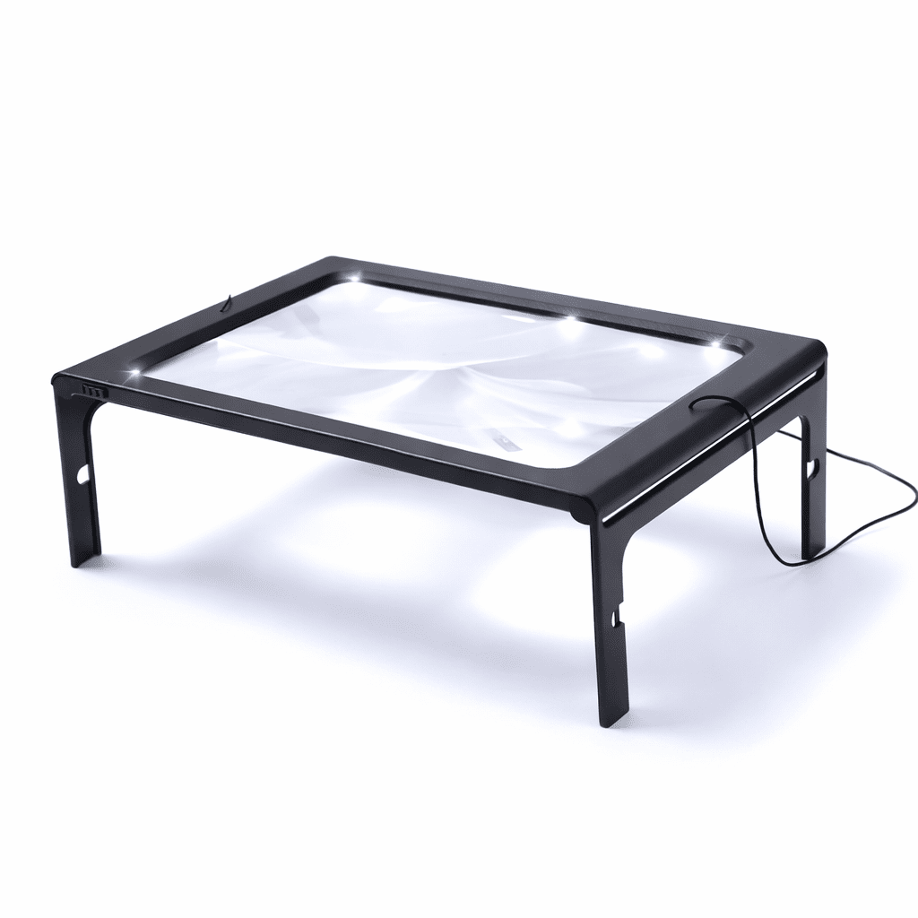 Klappbarer Tisch-Magnifier mit LED-Beleuchtung – Freihändiges Lesen