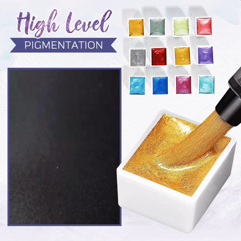 Shimmering Metallic Watercolor Paints - 36 Hues for Creative Minds