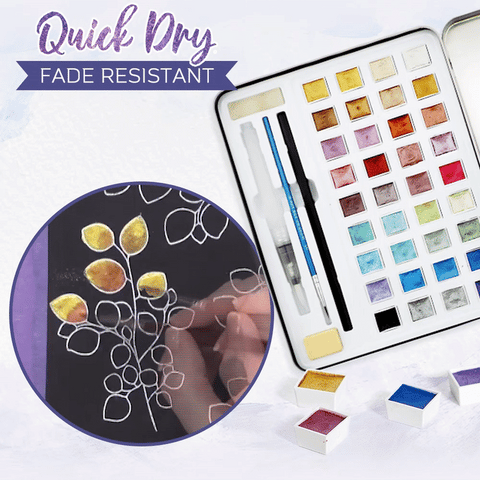 Shimmering Metallic Watercolor Paints - 36 Hues for Creative Minds