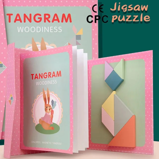Magnetisches Holztangram-Puzzle für kreative Kinder