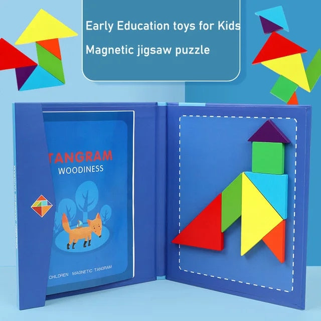 Magnetisches Holztangram-Puzzle für kreative Kinder