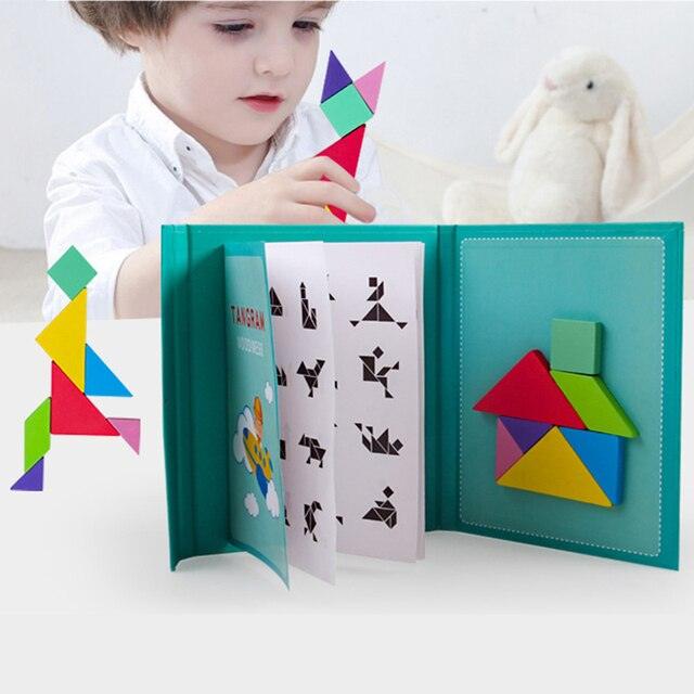 Magnetisches Holztangram-Puzzle für kreative Kinder