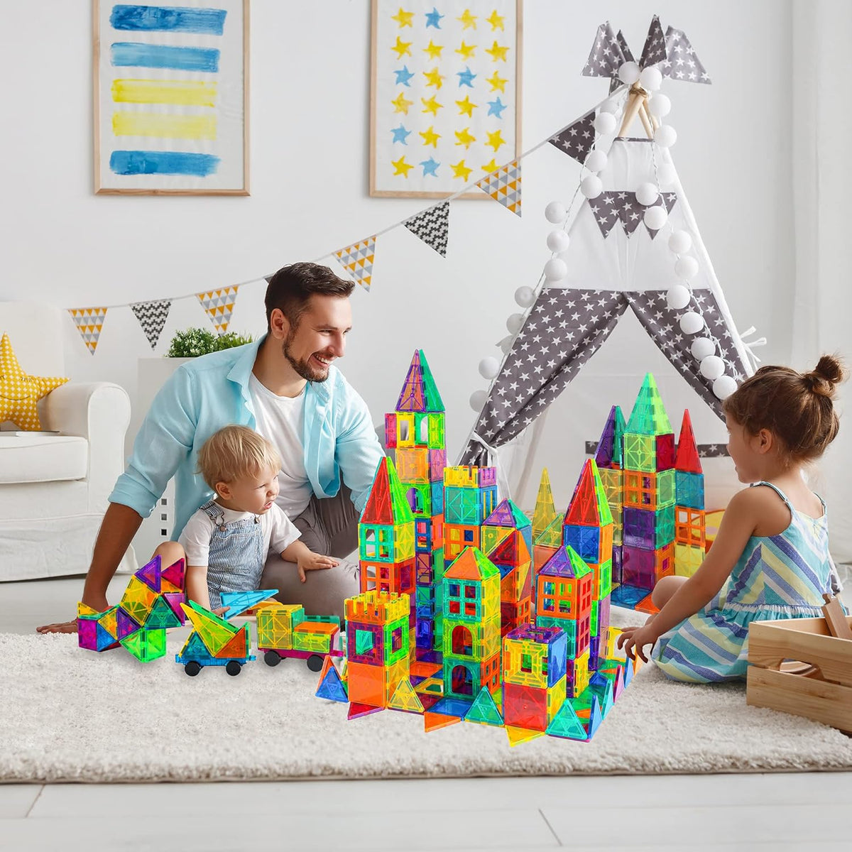 Magnetic Building Blocks (60 pieces) | Fosters creativity and imagination
