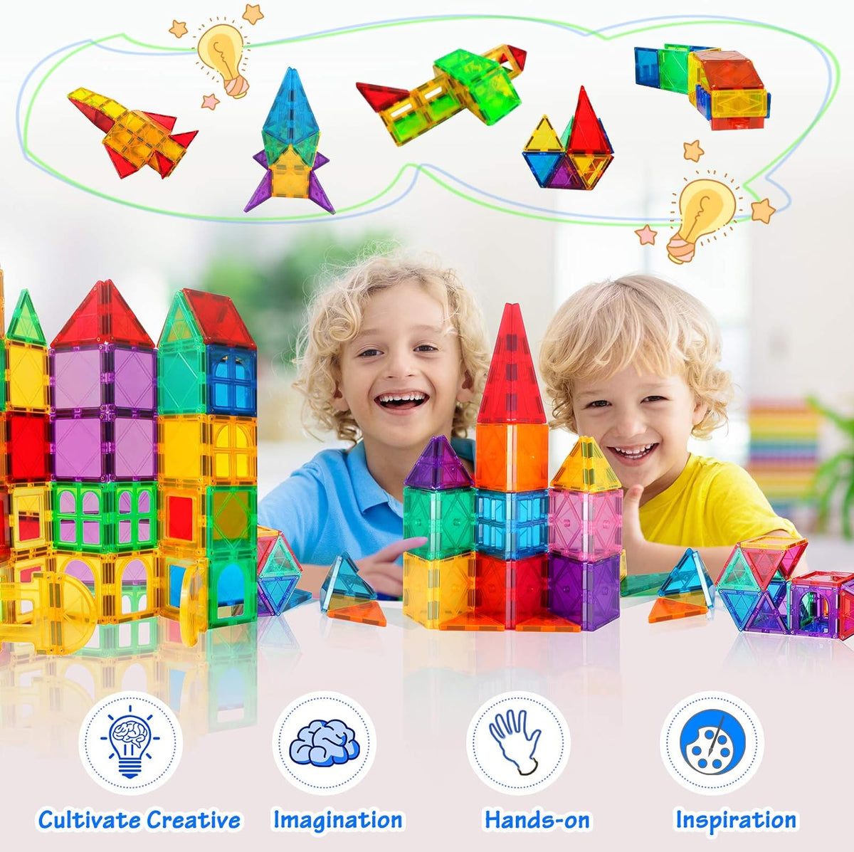 Magnetic Building Blocks (60 pieces) | Fosters creativity and imagination