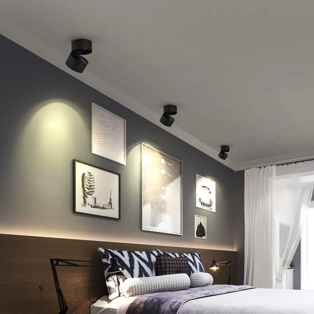 Schwenkbares LED-Deckenstrahler in stilvollem Schwarz und Weiß