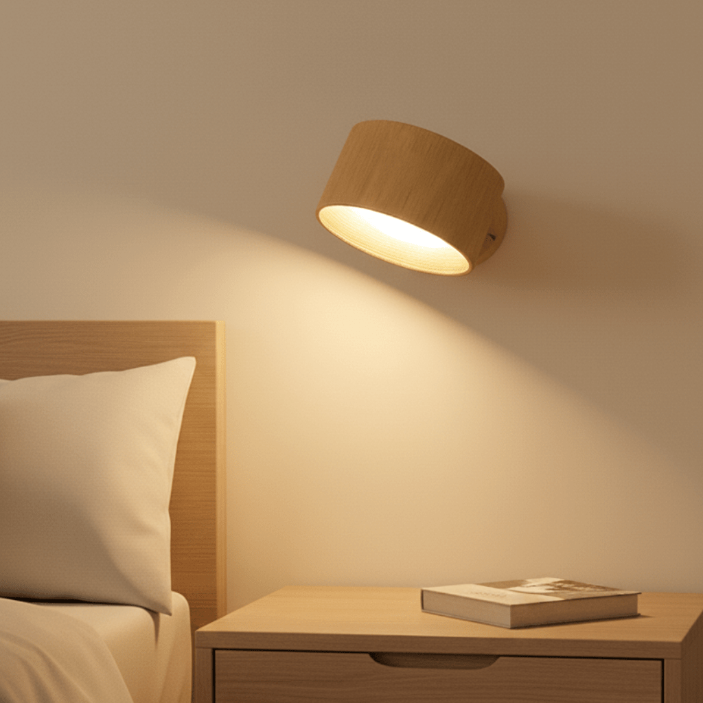 Kabellose LED Wandleuchte mit drehbarem Kopf