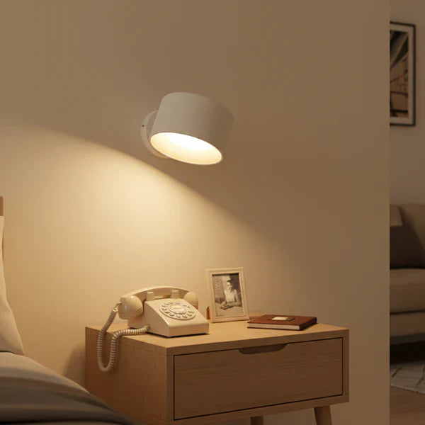 Kabellose LED Wandleuchte mit drehbarem Kopf