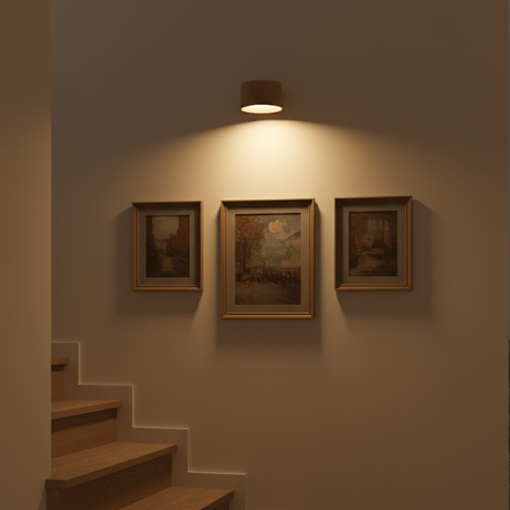 Kabellose LED Wandleuchte mit drehbarem Kopf