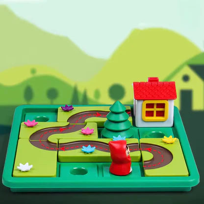 Puzzle und Geschicklichkeitsspiel mit Rotkäpchen im Montessori-Stil