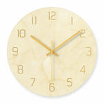 Elegante Wanduhr im Marmorlook – Stille Quarz-Uhr mit goldenen Ziffern