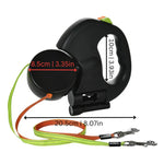 Doppel-Hundeleine mit LED-Beleuchtung und Anti-Verwicklungs-System