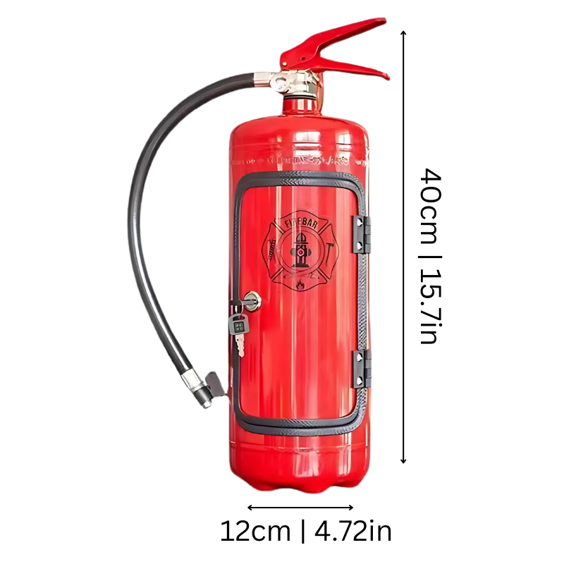 Stylish mini-bar made from a real fire extinguisher