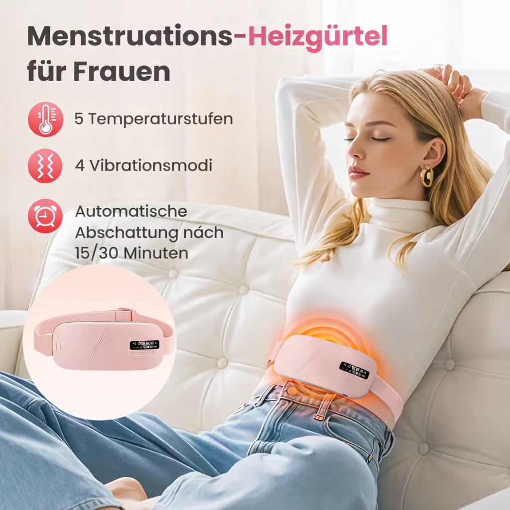 Wärmeunterstützungs-Gurt | 5 Temperatureinstellungen | Massagefunktion | USB-C Aufladbar | KomfortPlus