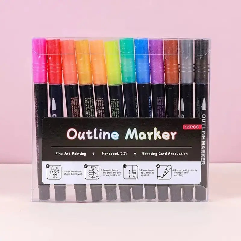 Funkelnde Marker für kreative Projekte auf jedem Material