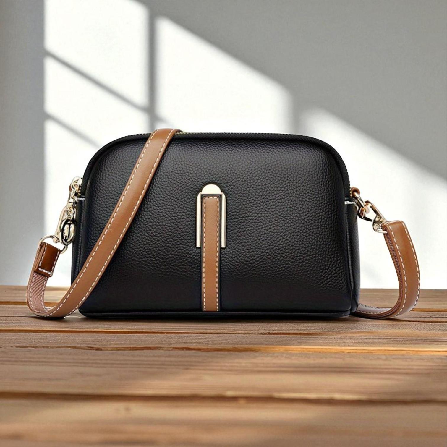 Elegant women's shoulder bag with a unique texture