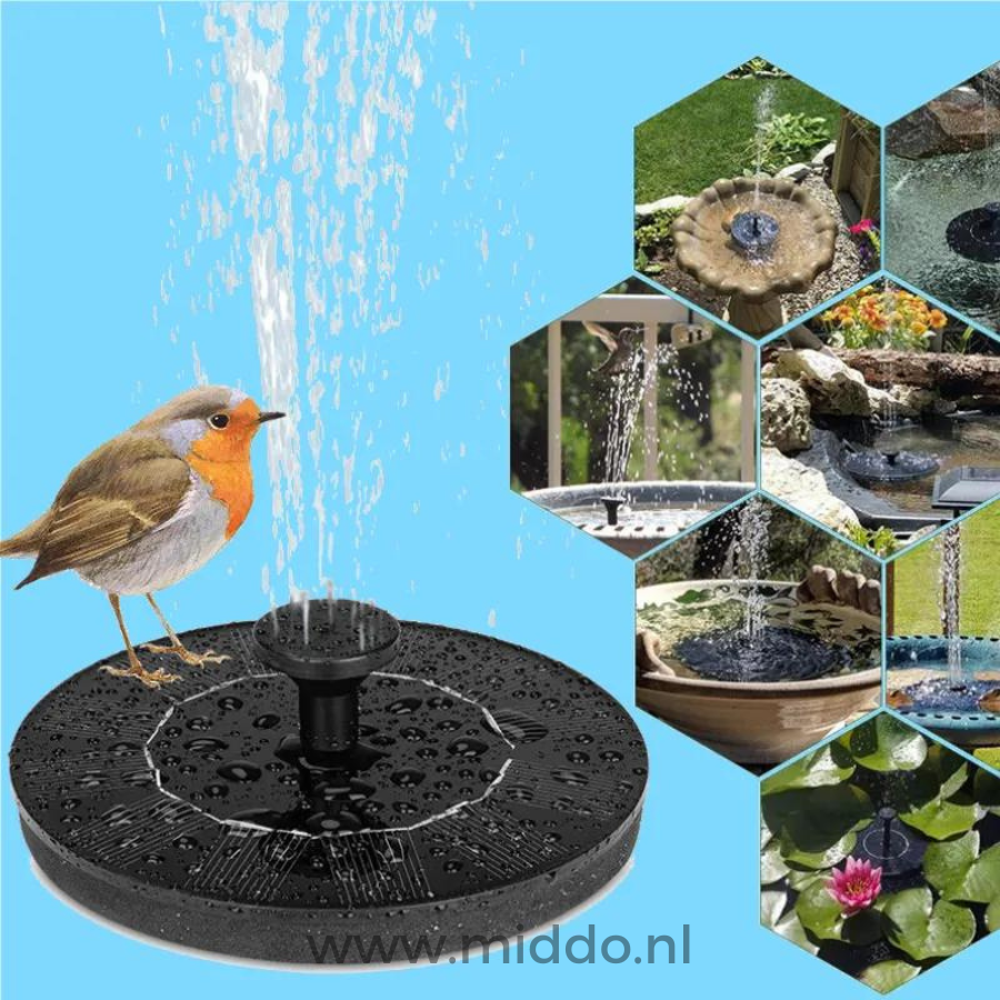 Solar-Powered Garden Water Feature | Sustainable Water Dispenser for Birds and Ponds
