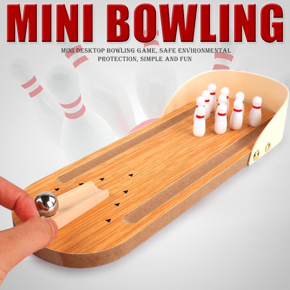 Mini Bowling - Compact Wooden Bowling Fun for Indoors