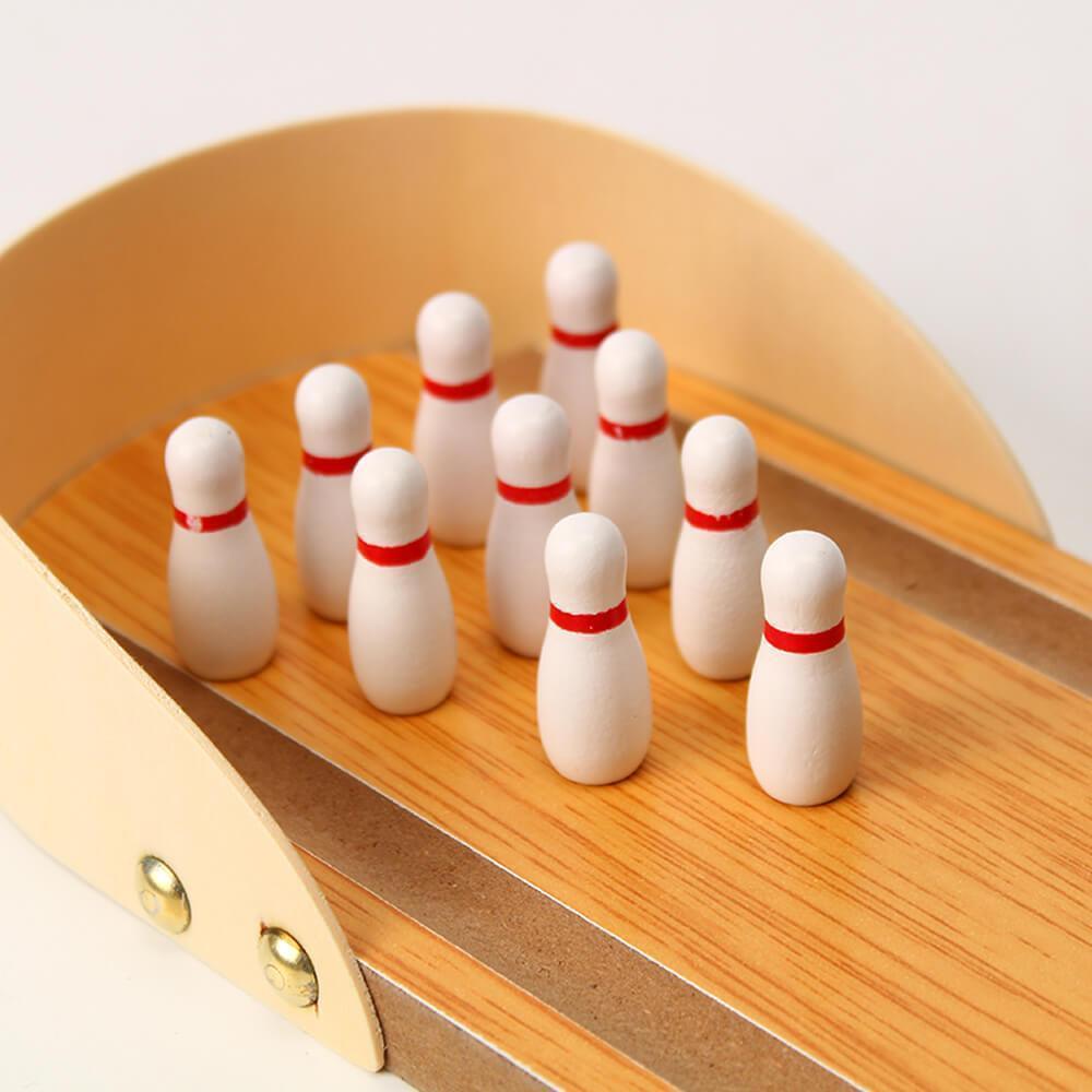 Mini Bowling - Compact Wooden Bowling Fun for Indoors