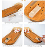 Mini Bowling - Compact Wooden Bowling Fun for Indoors