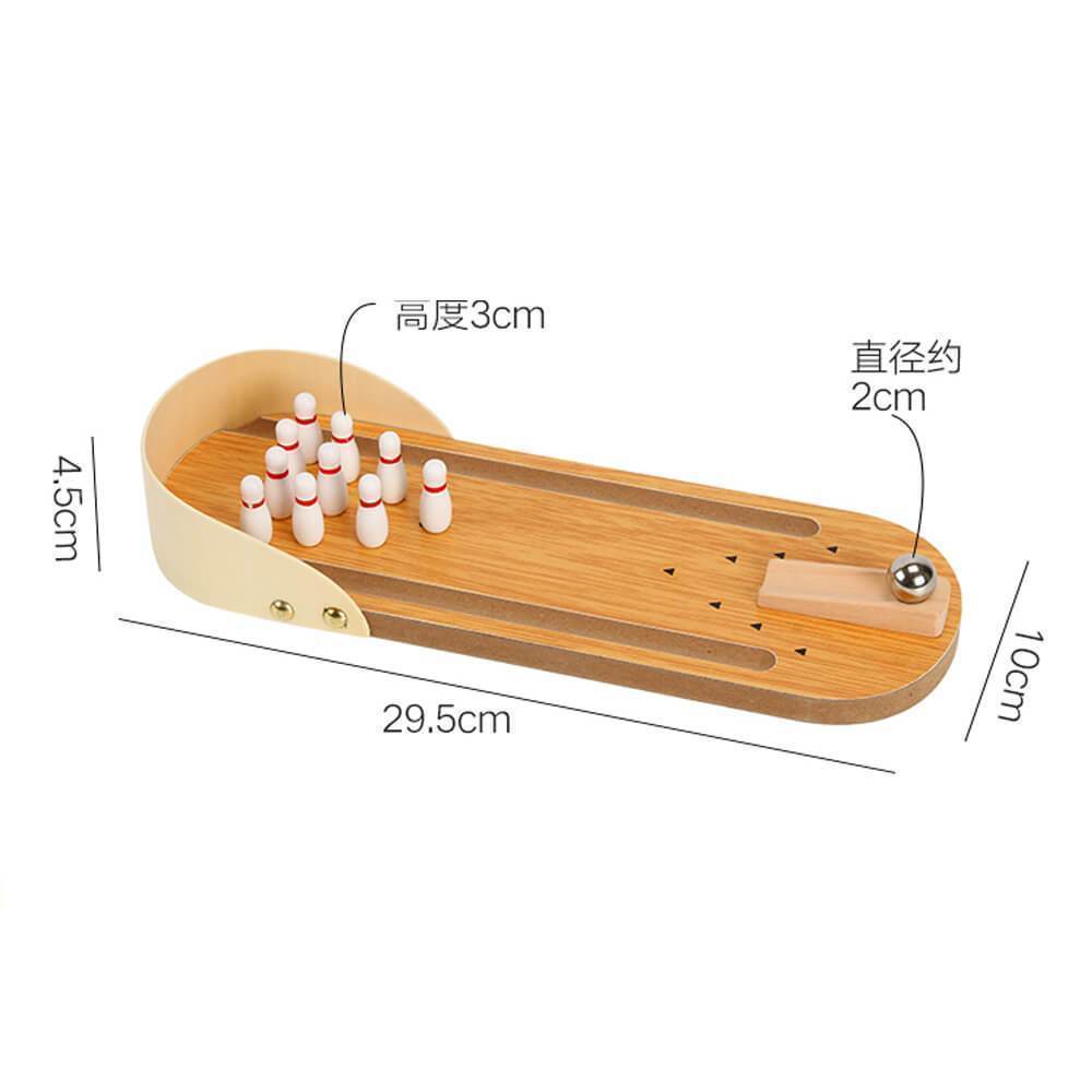 Mini Bowling - Compact Wooden Bowling Fun for Indoors