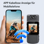 Kompakte 4K Kamera mit drehbarem Objektiv und Bewegungsdetektion