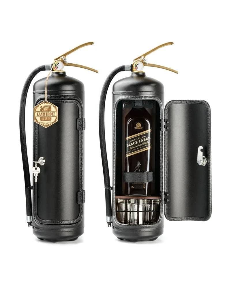 Stilvolle Mini-Bar im Feuerlöscher-Design – Getränkesafe