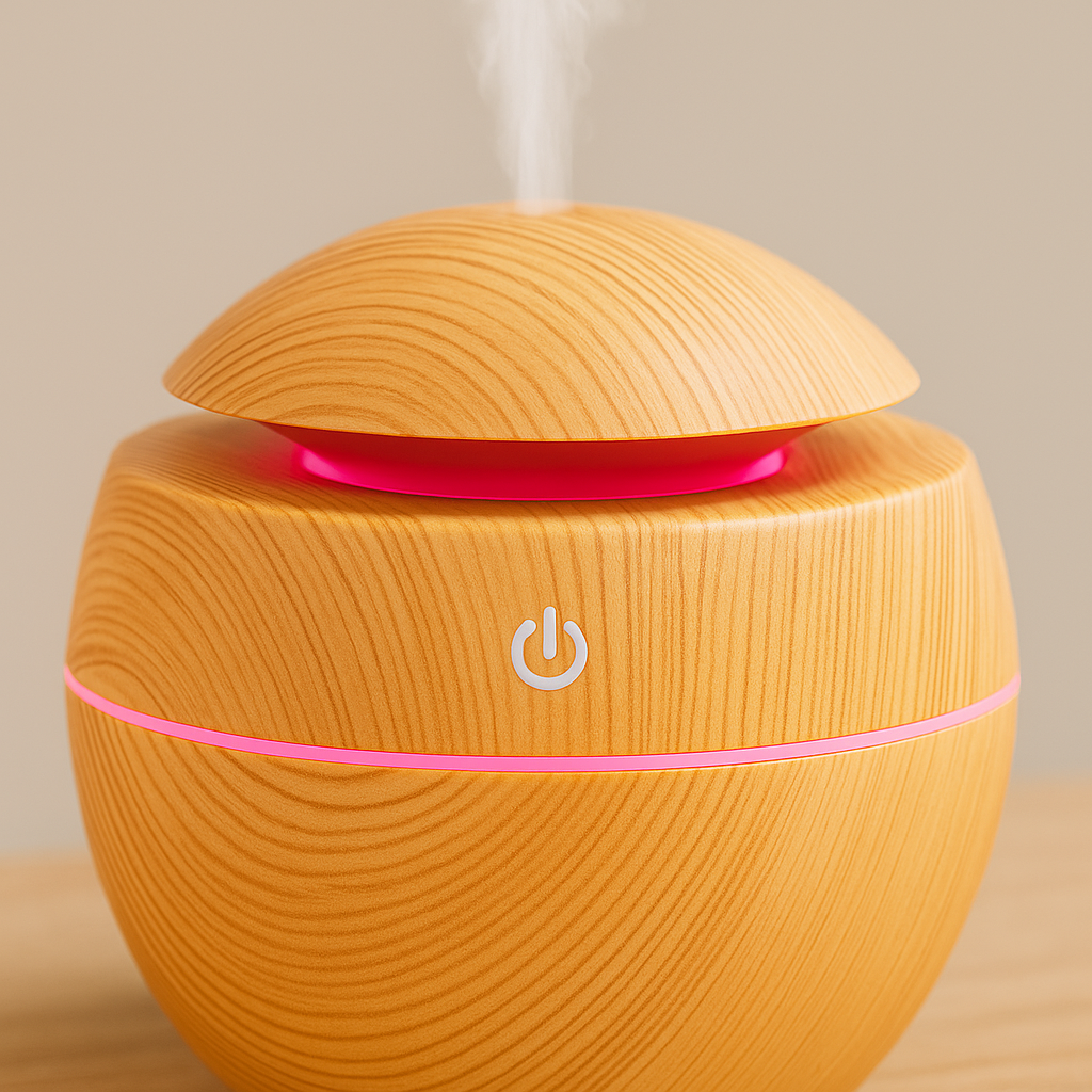 AquaGlow - Compact LED Ultrasonic Humidifier with Aroma Function