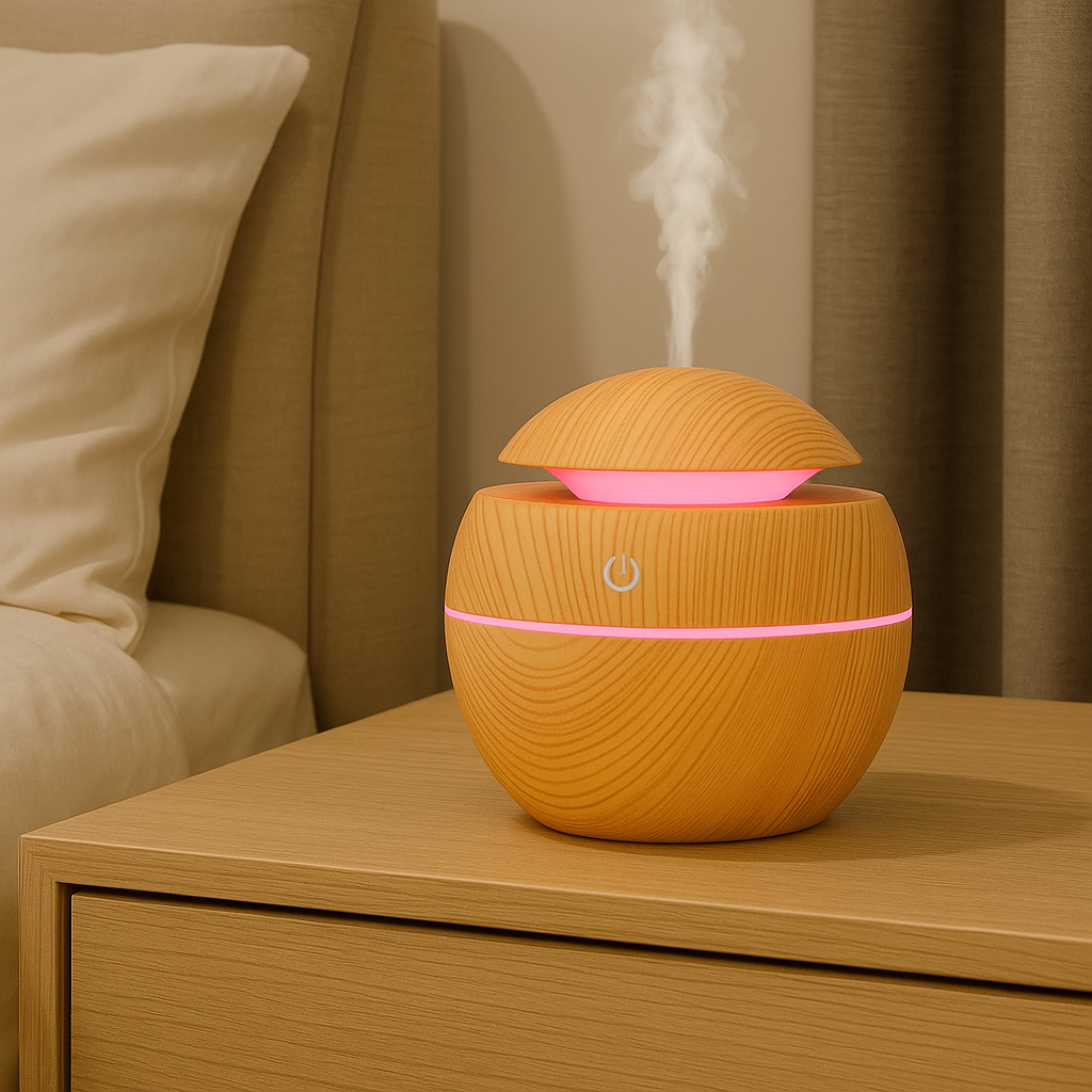 AquaGlow - Compact LED Ultrasonic Humidifier with Aroma Function