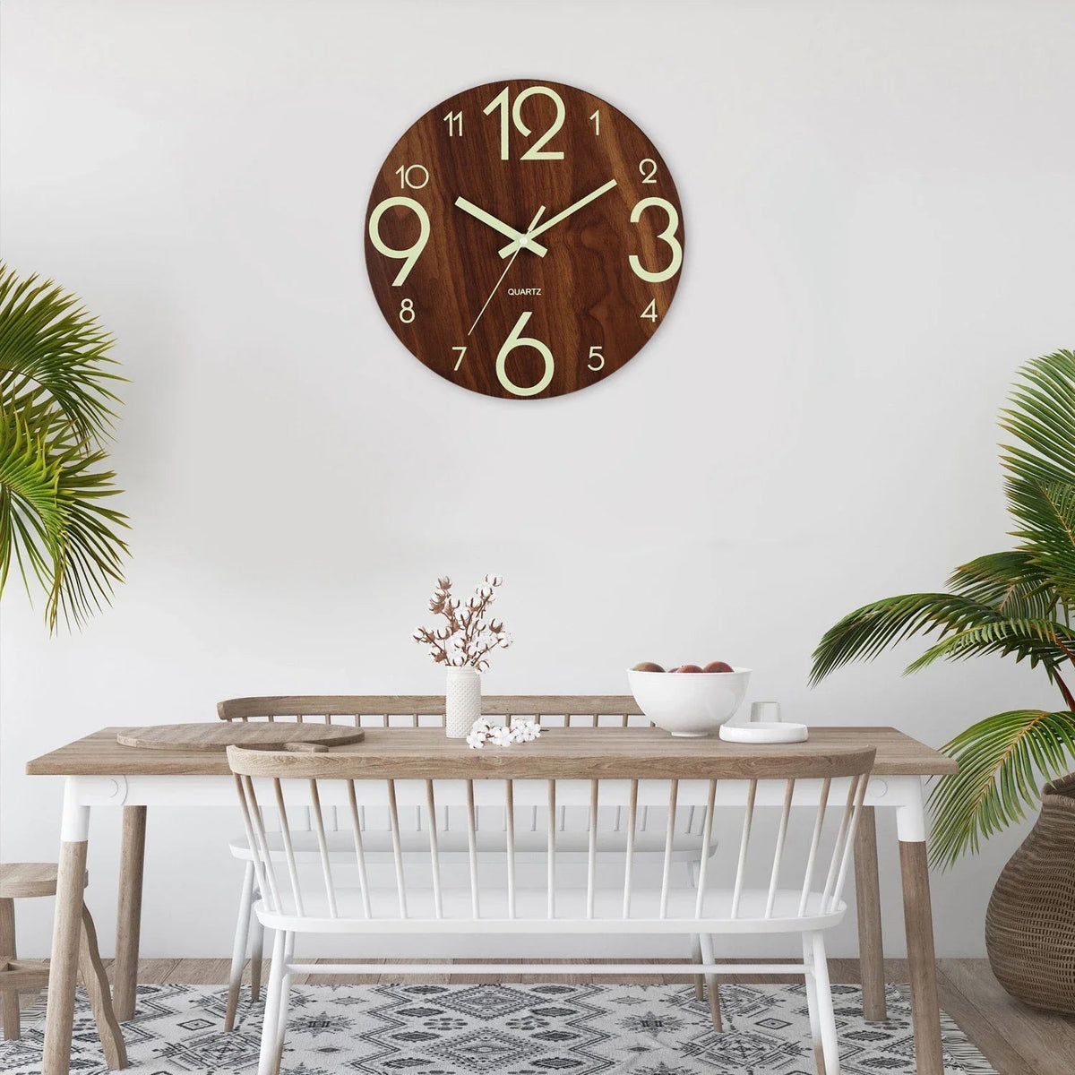 Elegant Quartz Wall Clock with Soft Lighting – Timeless Design for Your Home