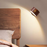 Stylish LED wall lamp in a minimalist design with a wood look