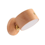 Stylish LED wall lamp in a minimalist design with a wood look