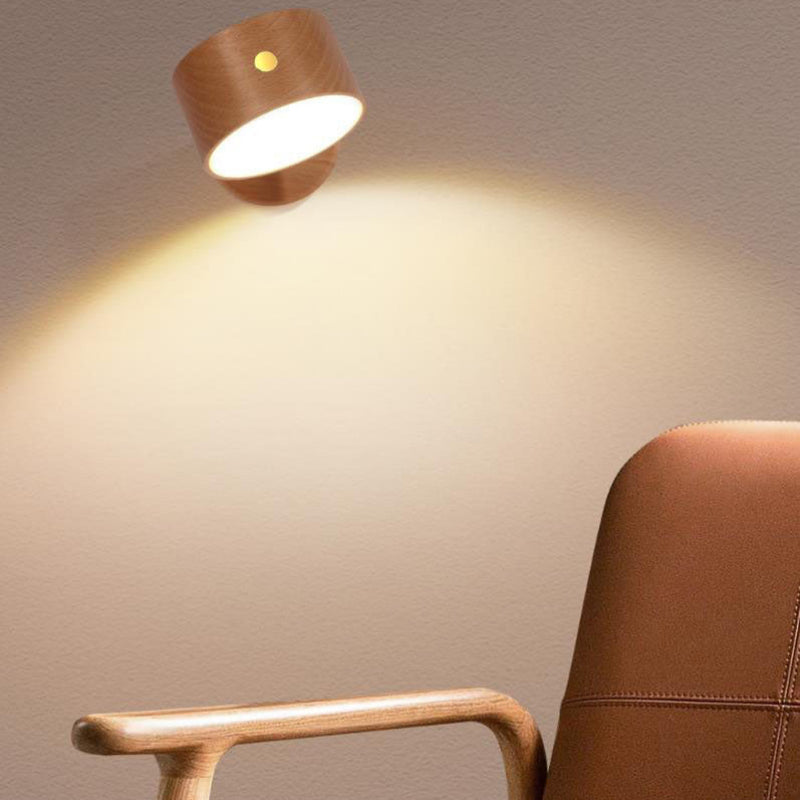 Stylish LED wall lamp in a minimalist design with a wood look