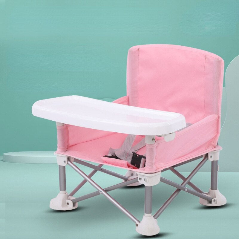 Comfortable high chair for babies and toddlers when camping