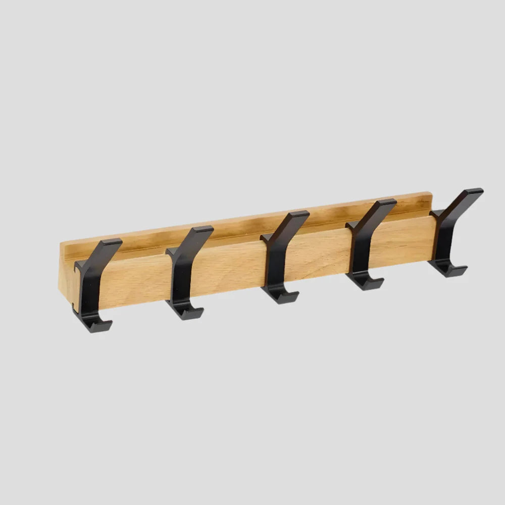 Elegante Wandgarderobe aus Holz und Aluminium für Ihr Zuhause
