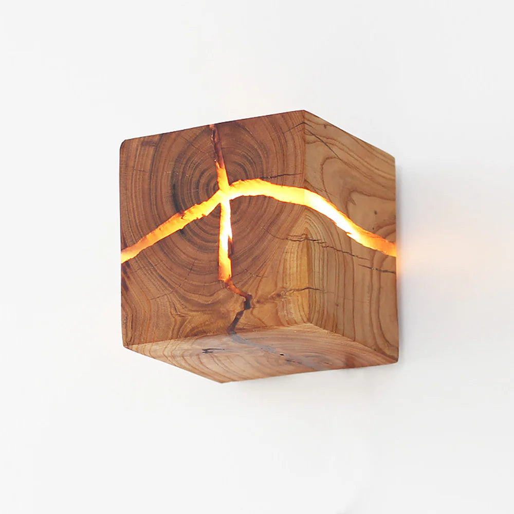 Modern LED Wall Light with Unique Wood Design