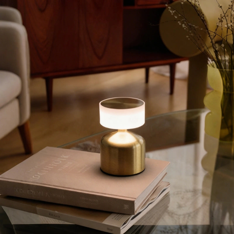 Elegante Tischlampe aus Schmiedeeisen – Dimmbare und Wiederaufladbare Beleuchtung