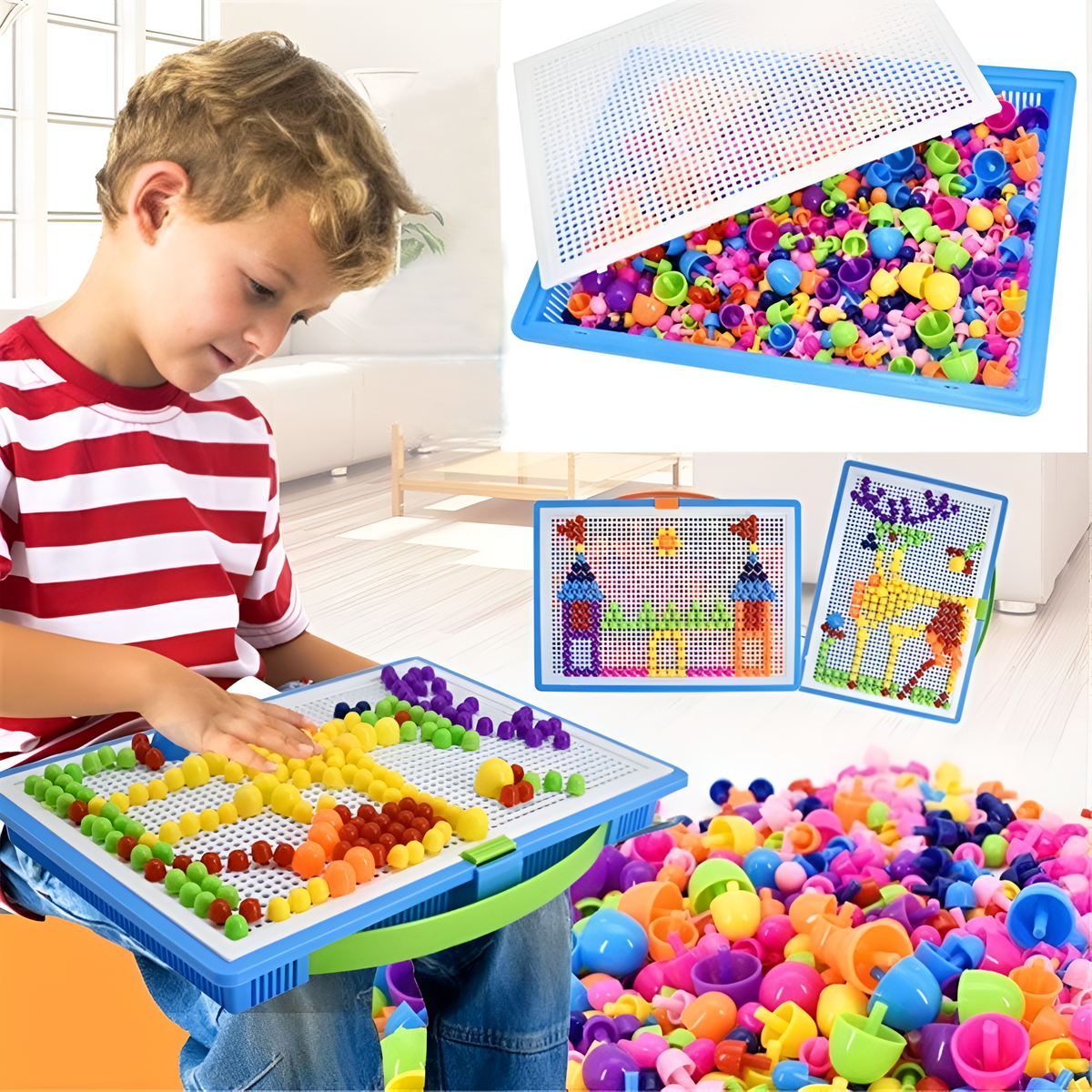 Montessori Mushroom Pegboard for Creative Development