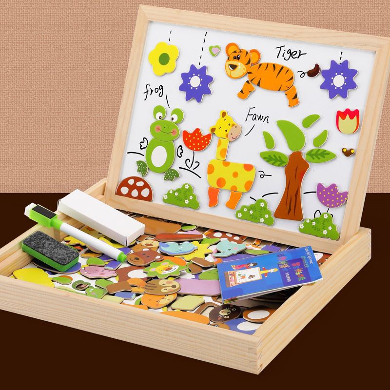Kreativspieltafel aus Holz für Kinder – Bauernhof & Zahlen Set