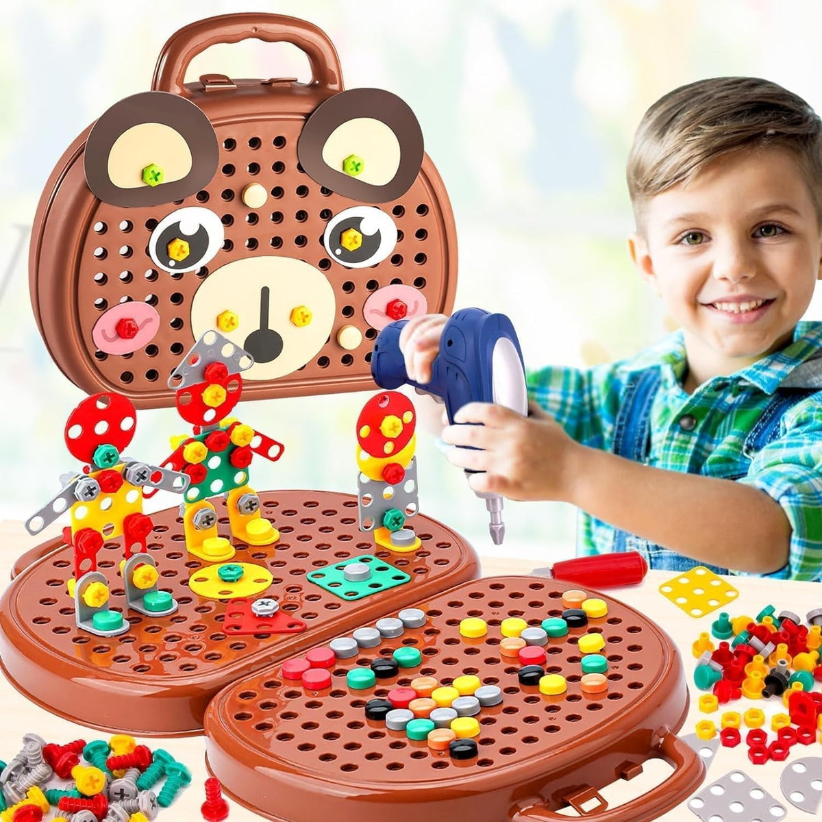 Creativity-Enhancing Montessori Mosaic Drill Set