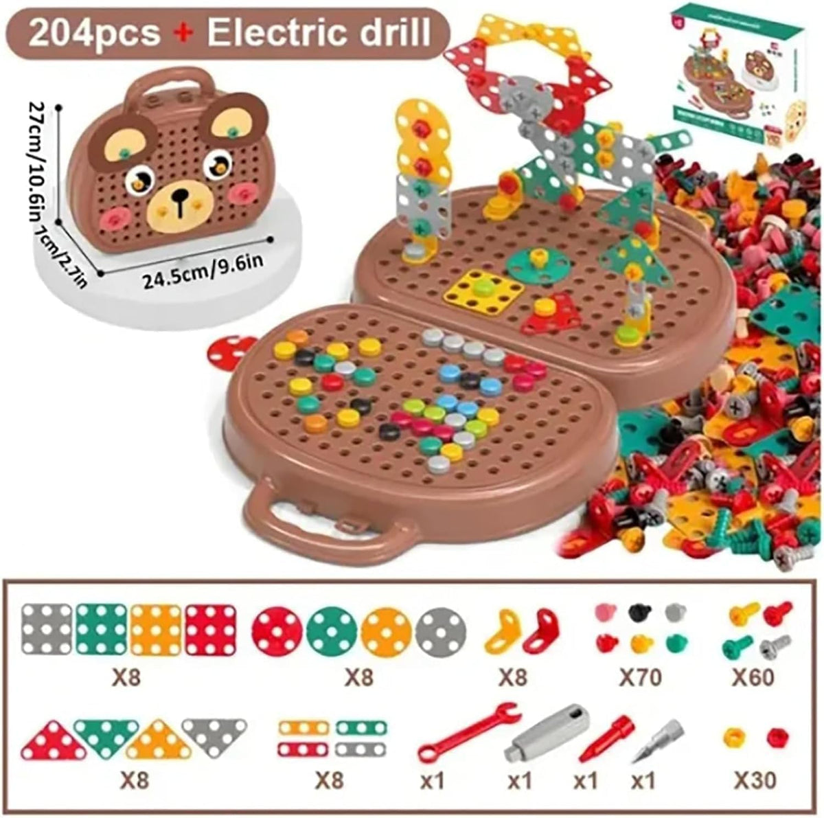 Creativity-Enhancing Montessori Mosaic Drill Set