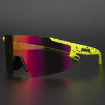 Sportsonnenbrille mit UV-Schutz – Aerodynamische Fahrradbrille mit wechselbarem Rahmen
