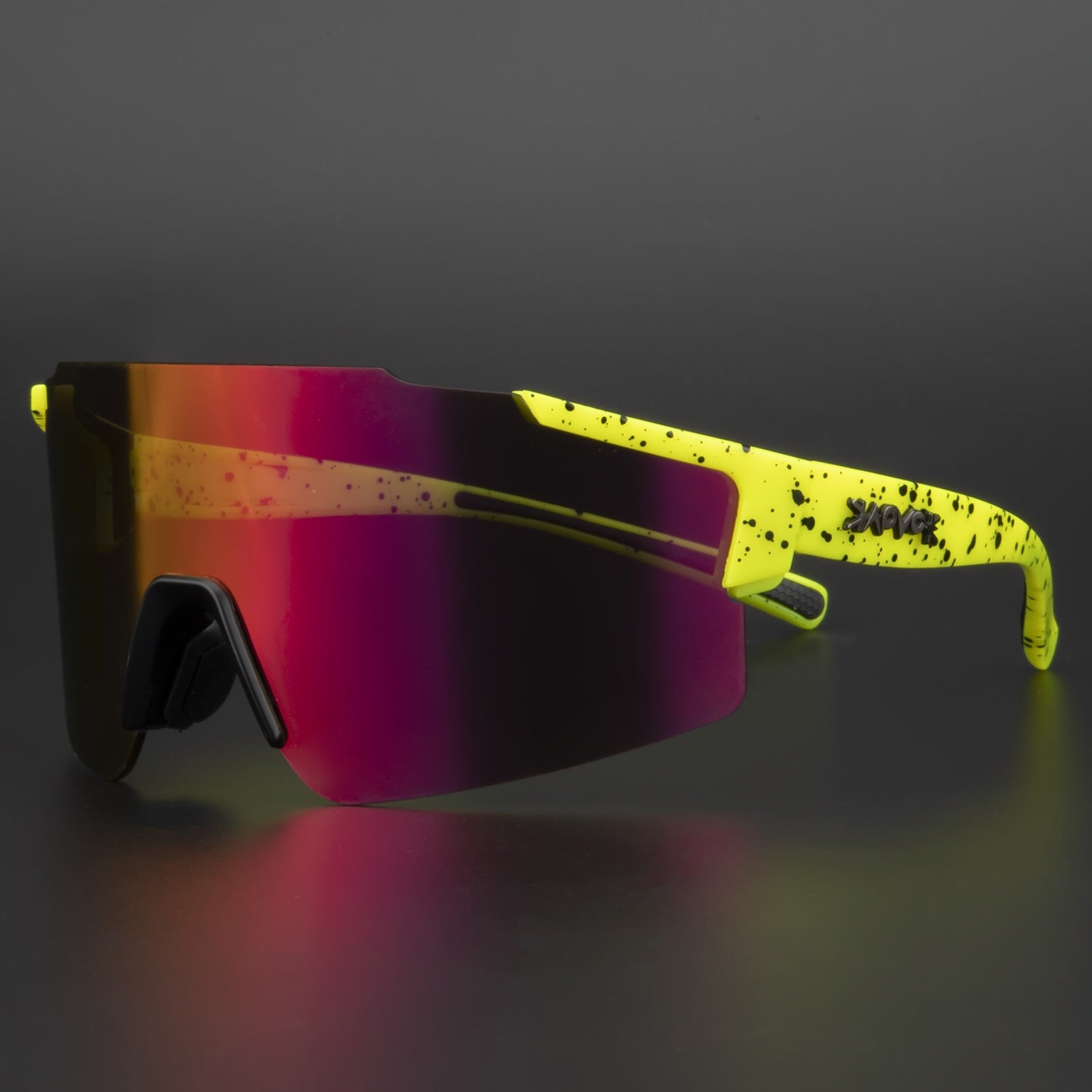 Sportsonnenbrille mit UV-Schutz – Aerodynamische Fahrradbrille mit wechselbarem Rahmen