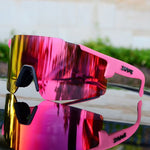 Sportsonnenbrille mit UV-Schutz – Aerodynamische Fahrradbrille mit wechselbarem Rahmen
