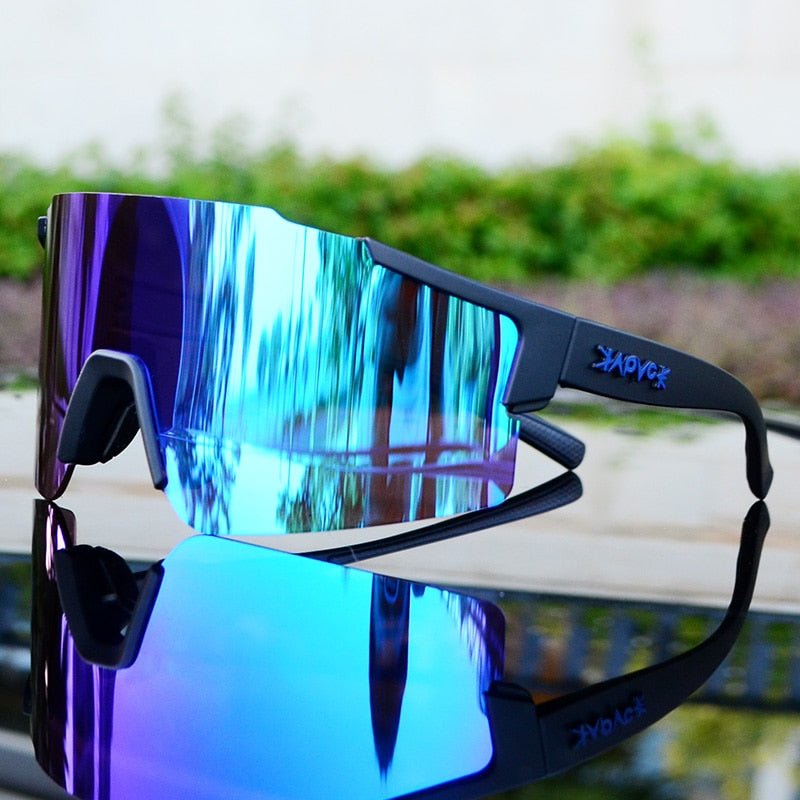 Sportsonnenbrille mit UV-Schutz – Aerodynamische Fahrradbrille mit wechselbarem Rahmen