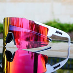 Sportsonnenbrille mit UV-Schutz – Aerodynamische Fahrradbrille mit wechselbarem Rahmen